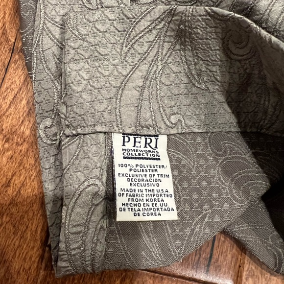 Peri Homeworks curtain 4 panels 42”x83”dark olive green Floral like new. - Picture 3 of 5